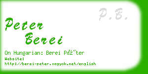 peter berei business card